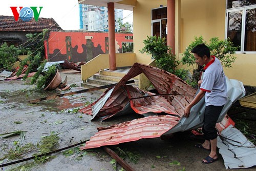 Party delegation inspects storm recovery efforts  - ảnh 1